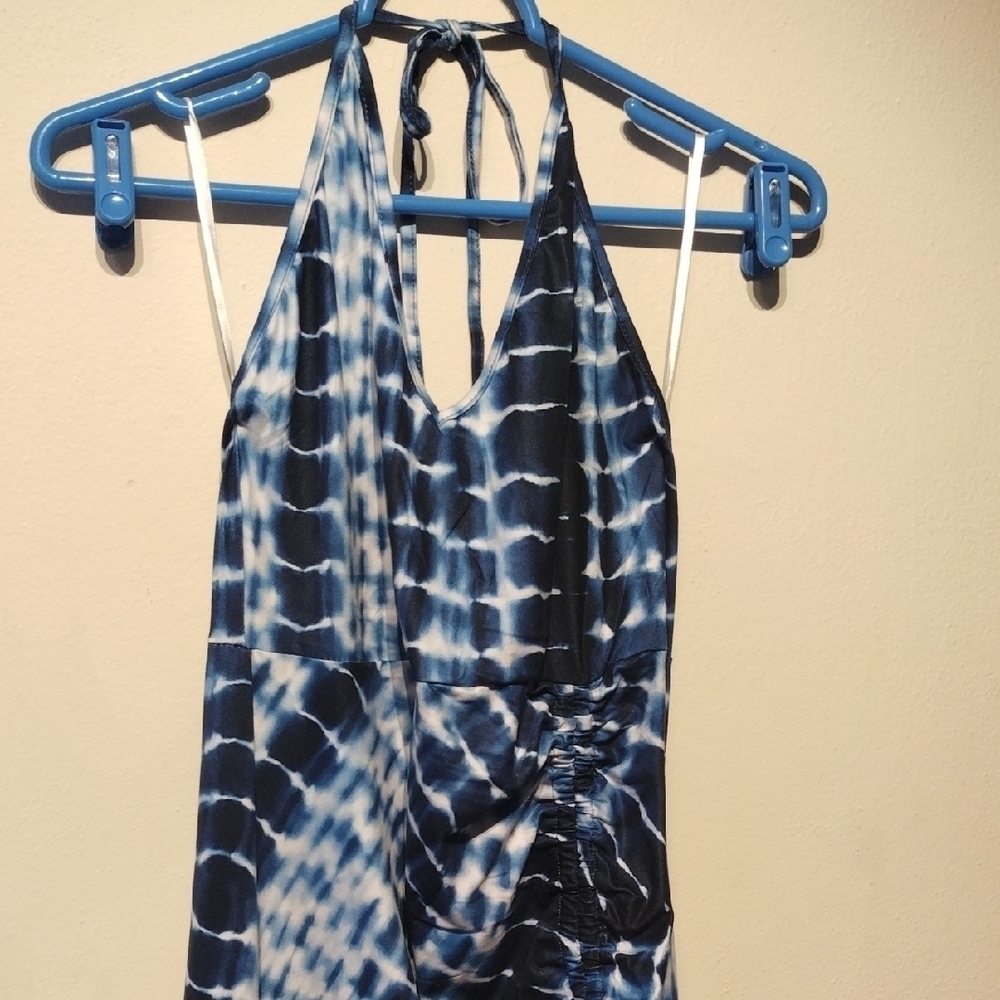SHEIN Blue Tie-Dye Maxi Dress